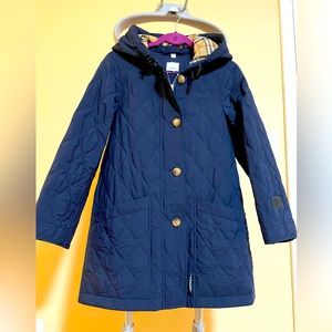 Burberry London Quilt Coat, Navy, Size XS.